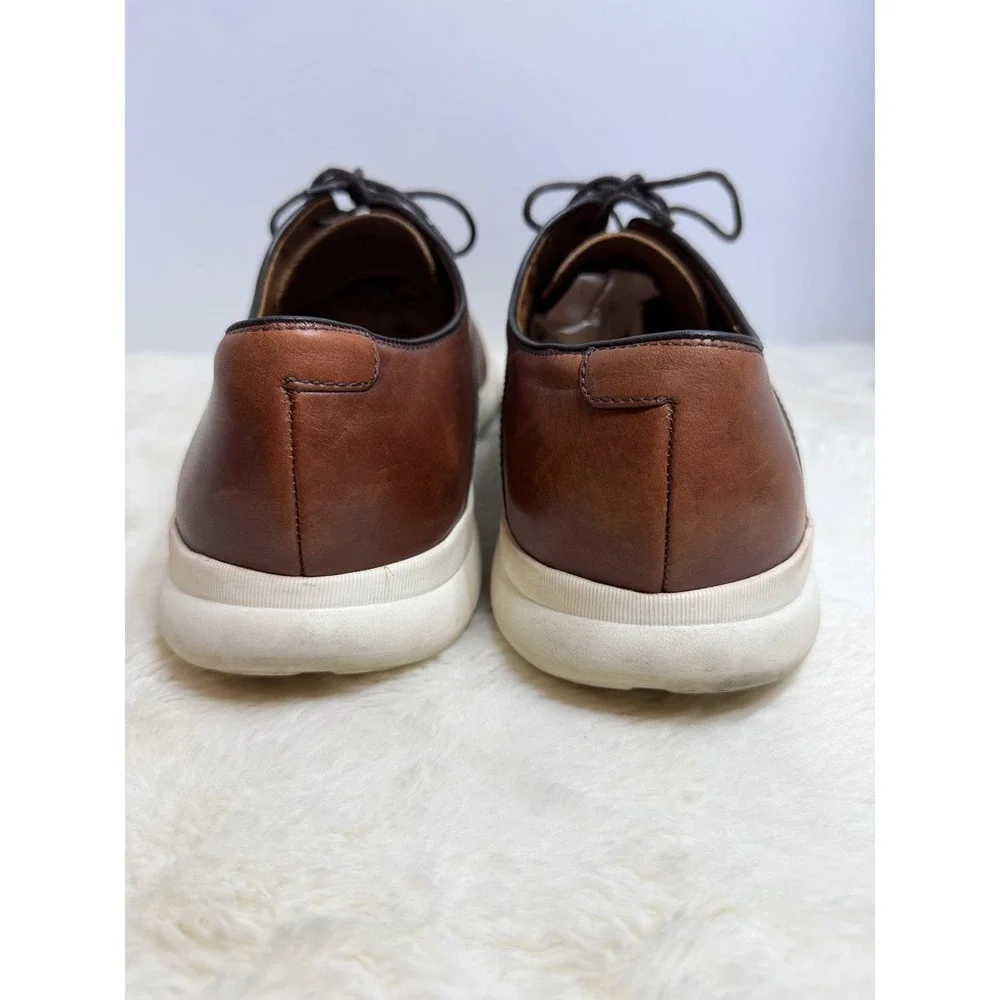 Stacy Adams Mens 9.5M Brown Leather Wingtip Oxford Dress Shoes Perforated